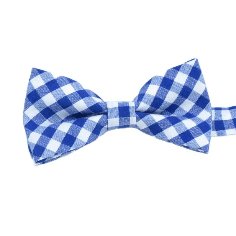 

Blue and white Plaid bowties men casual cotton ties men's fashion classic bow tie Formal attire Metrosexual gravata