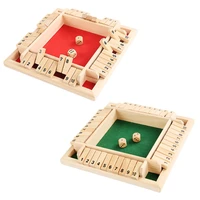 traditional four sided wooden 10 numbers dice games set 4 players flop game four sided board game classic for children