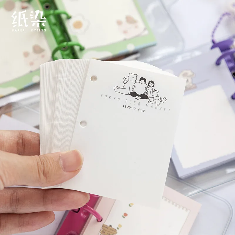 40 листов Токийский продуктовый магазин мини книга с 3 отверстиями дневник