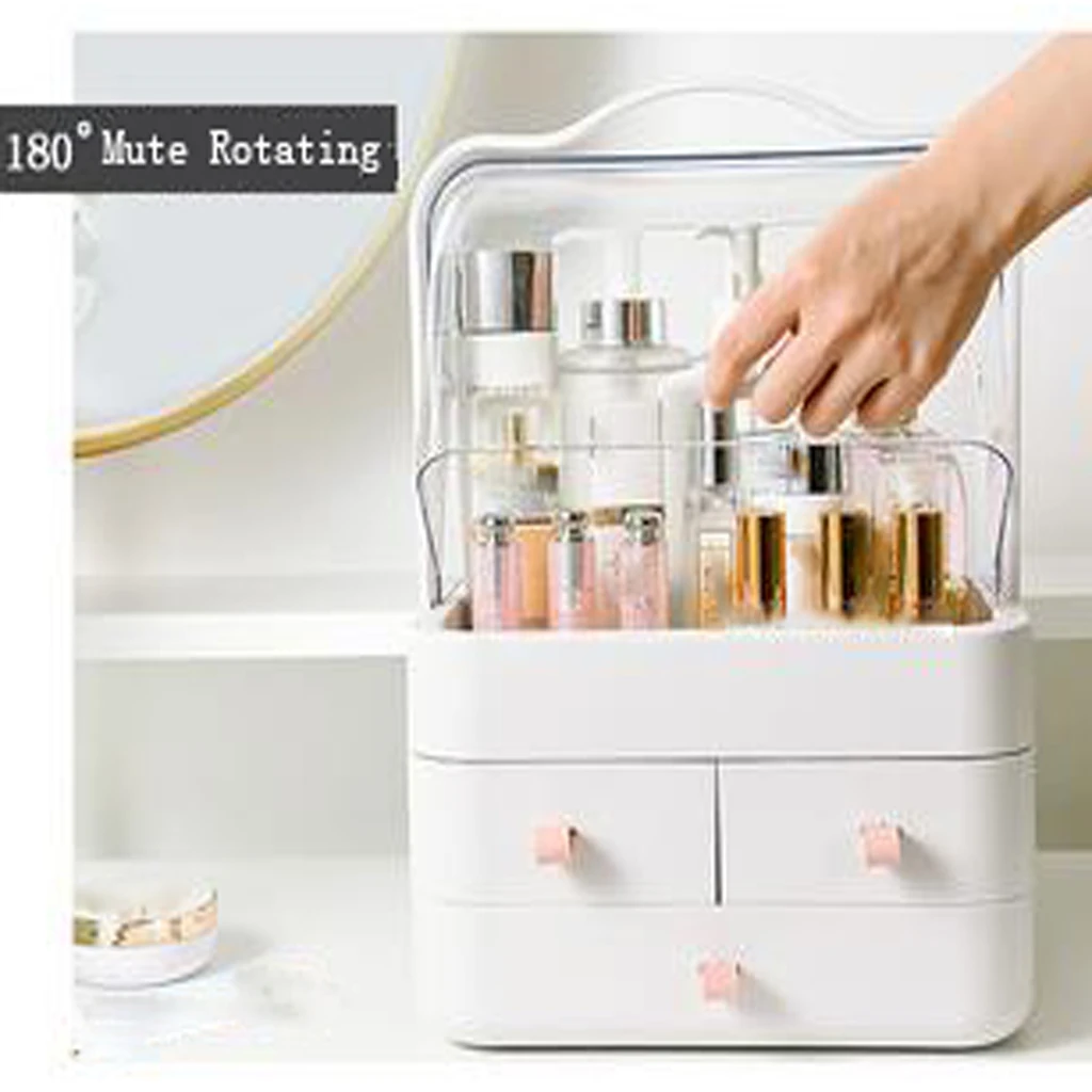 

Large Makeup Case Cosmetics Organizer Storage Containers Handle Travel Box