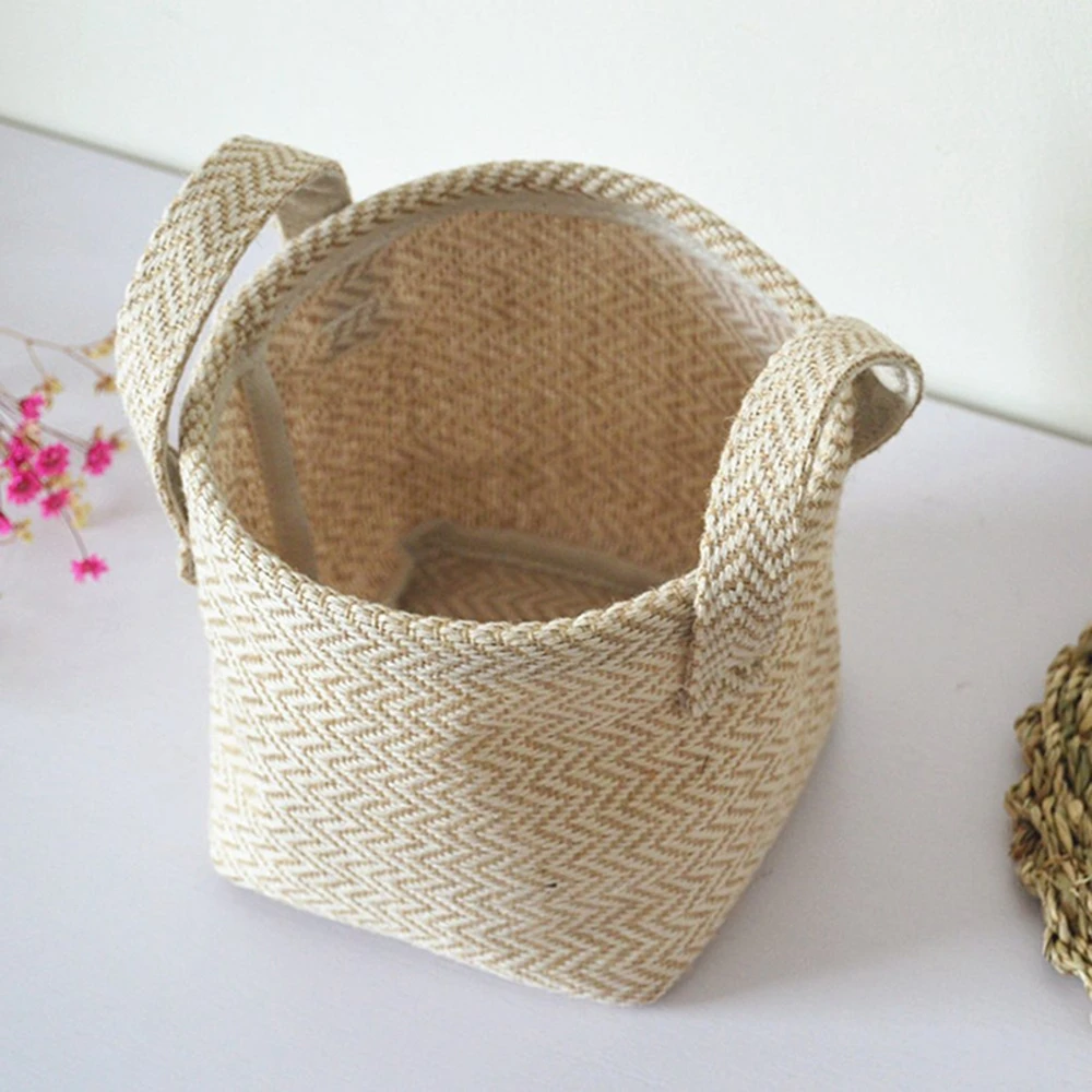 Плетеная корзина для хранения цветов из джутовой ткани хлопковая Смешанная