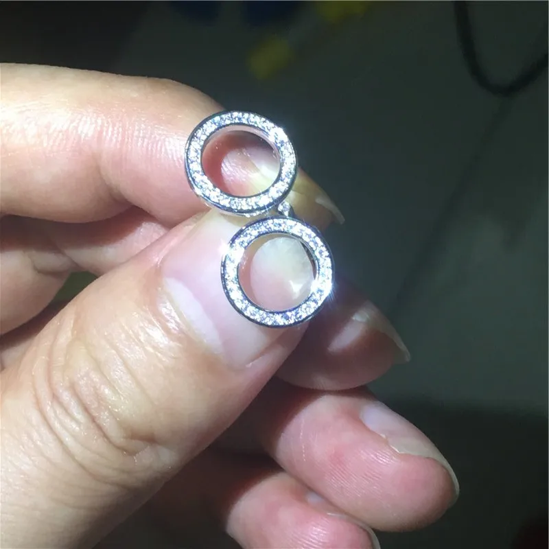 Женские серьги-гвоздики из серебра 925 пробы с фианитами | Украшения и аксессуары