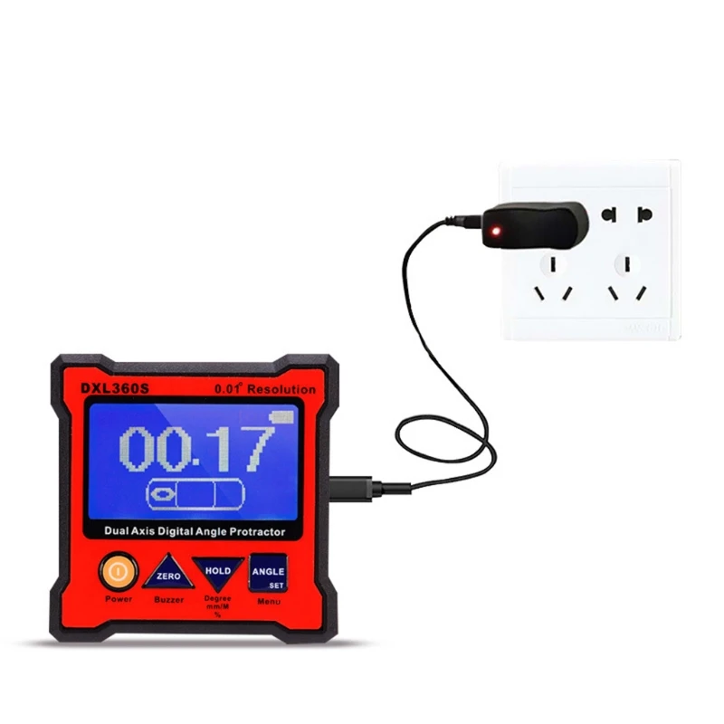 

New 2021 New Digital Level & Angle Finder Angle Gauge and Protractor Inclinometer Box Magnetic Base & Backlight DXL360S