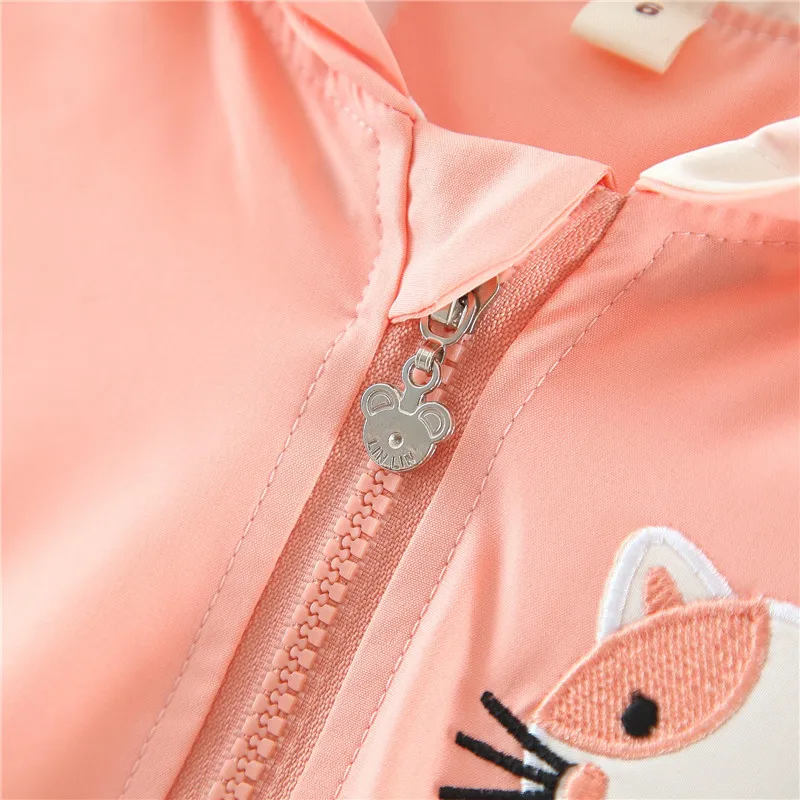 Осенние детские куртки для девочек с капюшоном и длинным рукавом пальто