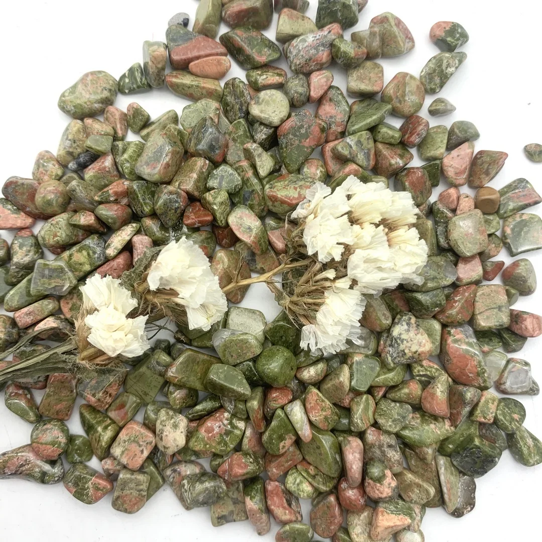 

100g Natural Unakite Quartz Gravel Stones Crystal Polished Gravel Specimen Healing Stones Home Decoration