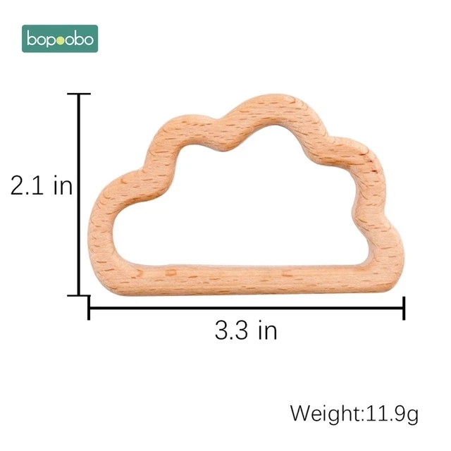 Cloud Bopoobo 5 шт. деревянный Прорезыватель для еды, из бука, деревянные животные, детские игрушки для новорожденных, подвеска, соска, комплект для медицинских процедур, Детские трофеи - Цвет: Cloud