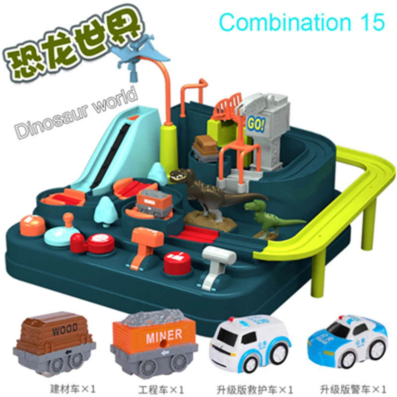 DIY трек-игрушки 3D автомобильный трек, приключенческий комплект автомобилей, сборка железная дорога игрушечные модели автомобиля, парковка для детей, день рождения