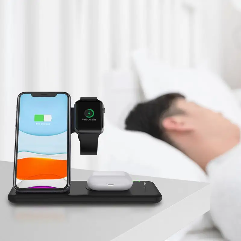Q20 3 в 1 15 Вт беспроводное быстрое зарядное устройство для Apple watch гарнитура