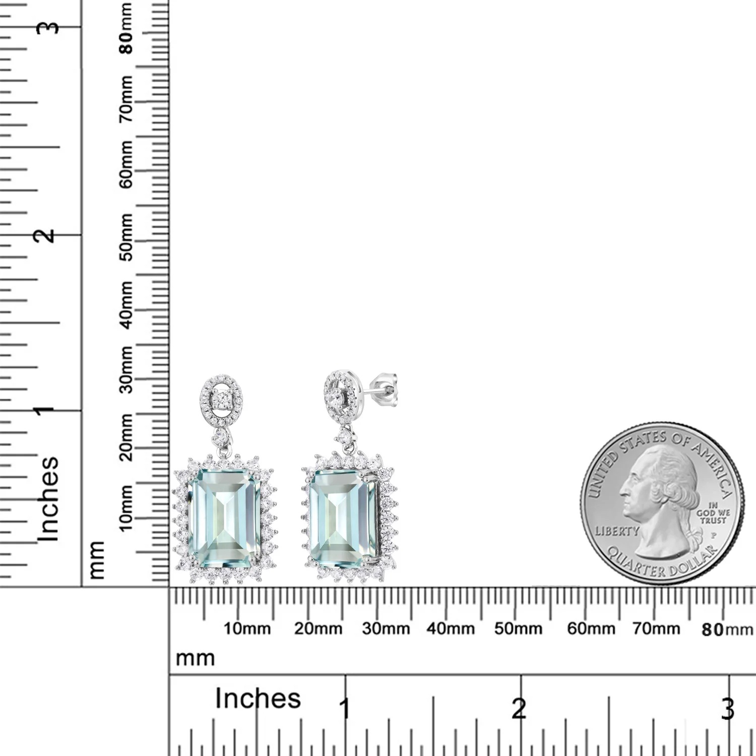 GemStoneKing 13,88 карат восьмиугольник небесно-голубой искусственный Аквамарин висячие серьги 925 пробы серебряные Винтажные серьги для женщин