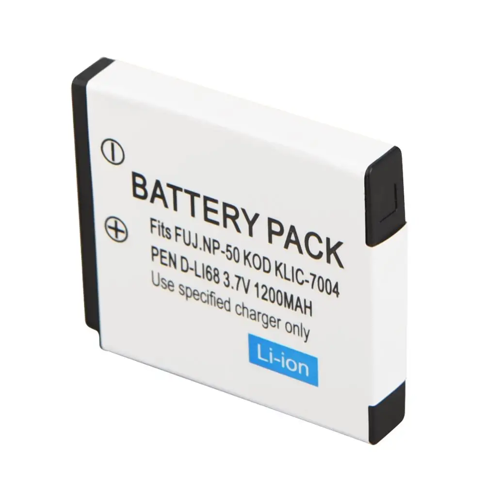 

1200mAh NP-50 KLIC-7004 D-LI68 Rechargeable Camera Battery For FUJIFILM FinePix KODAK EasyShare PENTAX Optio S12 Backup Bateria