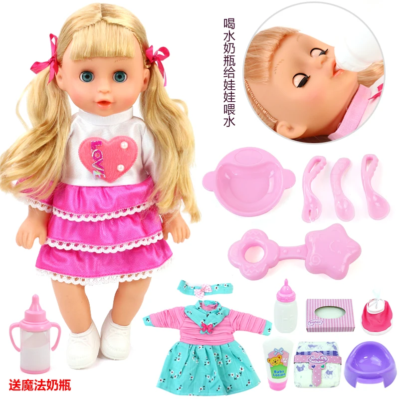 

2020 Kids Toys Interactive Makeup Baby Dolls 32 CM Mini talking reborn Doll 3D eyes with With Clothes Shoes For Girls cry babies
