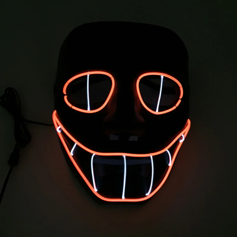 

Halloween Horror Face Led Mask Cosplay Party Supplies Glowing EL Wire Scary Mask Luminous Carnival Mascara