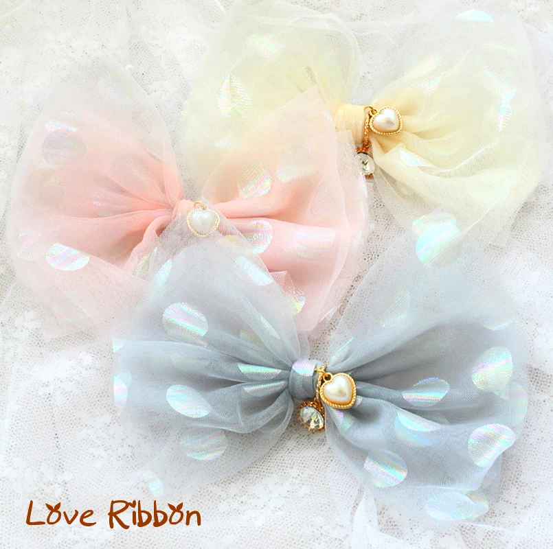 

Handmade Dog Accessories Hairpin Pet Supplies Big Bow Sparkling Tulle Cute Maltese Poodle Yorkie Holiday Party Photography