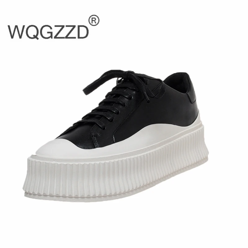 2020 новая весенняя Модная брендовая обувь на плоской платформе Женские лоферы Обувь из натуральной кожи