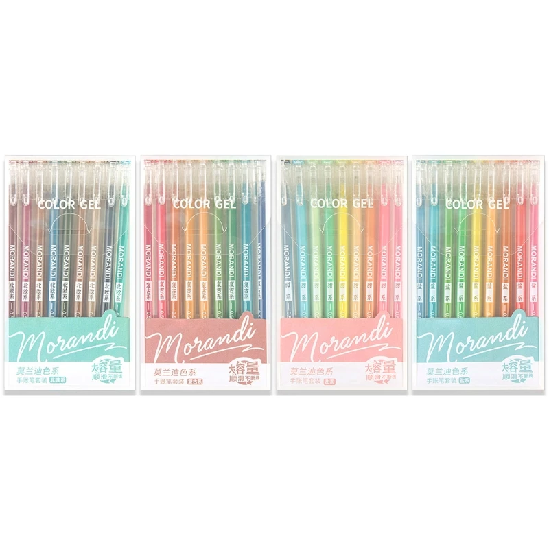 

9Pcs Morandi Gray Pens Multi Color Gel Ink Pens Vintage Marker Liner 0.5mm Ballpoint Stationery Gift Office School