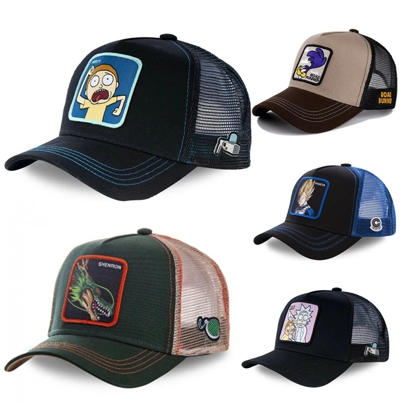 Хлопковая бейсбольная кепка с сеточкой и рисунком аниме|Мужские бейсболки| |