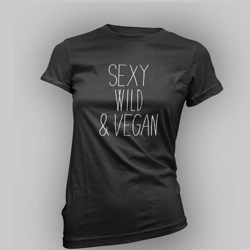 Футболка женская вегетарианская с круглым вырезом из хлопка|Футболки| |