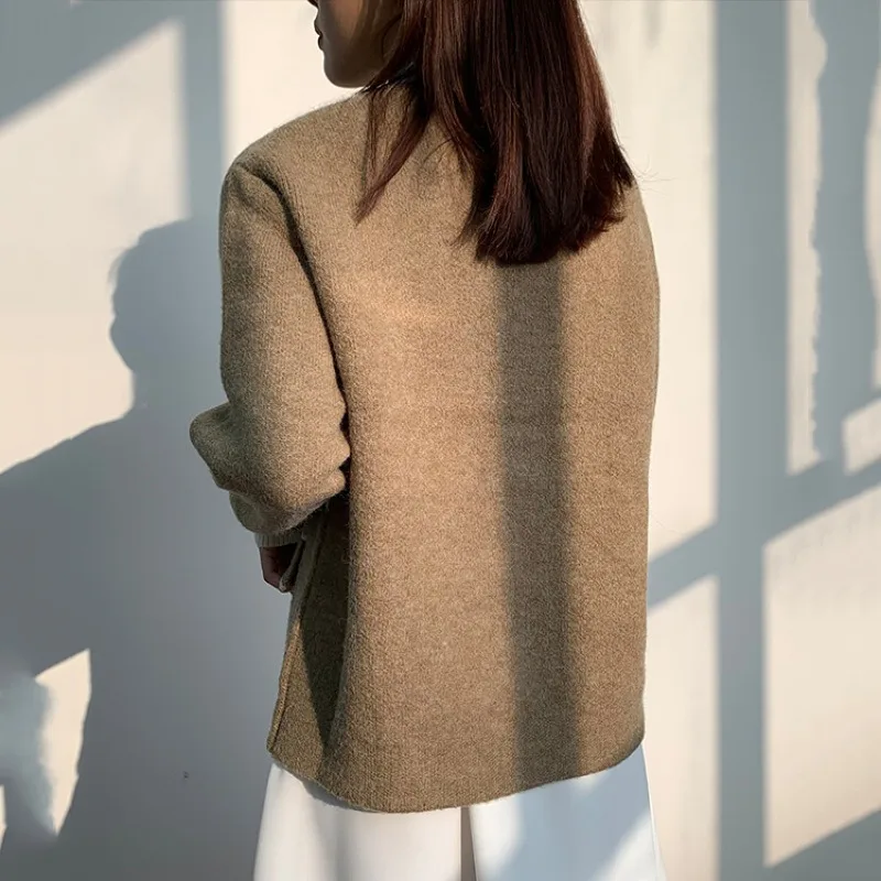 

GrBreezing Womens Spring Jacket Coat Fashion 2020 Knitted Jacket for Women Cute Sweater Jackets Brown Cardigan Office Outerwear