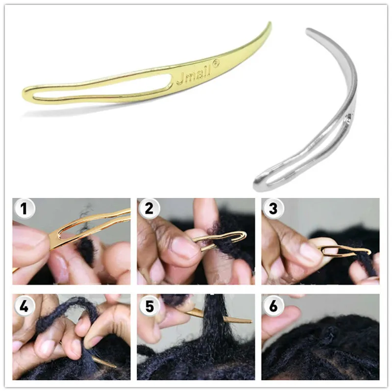 2 шт. дреды для наращивания волос крючки вязания крючком золотистые/серебристые