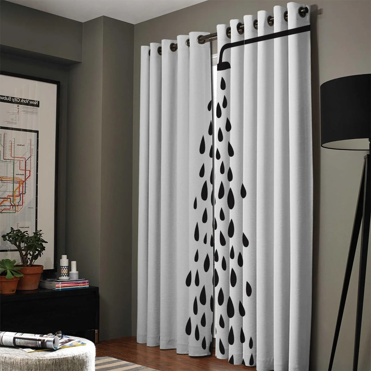 Душ капель черный белый цвет Шторы s Спальня Кухня Крытый Декор Дети панели с