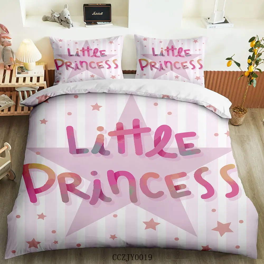 

BailiPromise rainbow princess jogo de cama bedroom 3D Print cute Pillowcase Soft Duvet Cover kids girls Queen King 2/3pcs