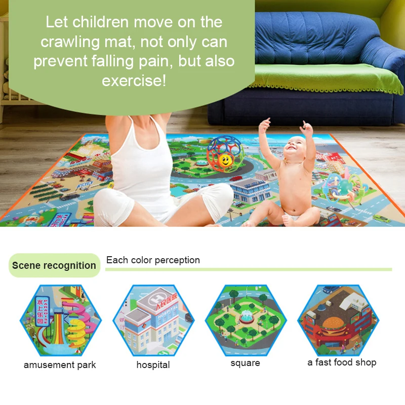 

Child Play Mat Traffic Route Map Crawling Mat City Traffic Road Map Kids Toy City Car Parking Lot Roadmap Traffic Signs 120*90cm