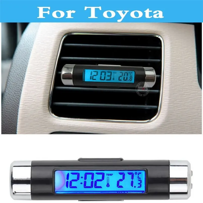 Hot New Led Car Digital Clock Temperature Gauge Voltage Tester Dc For Toyota Prius Prius C Probox Progres Pronard Rav 4 Rush Sai