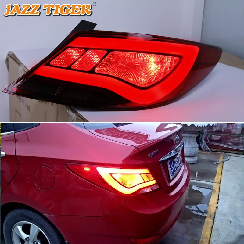 Автомобильный светодиодный задний фонарь для hyundai Accent Solaris 2012 2013 задний противотуманный фонарь+ стоп-сигнал+ Задний сигнал поворота