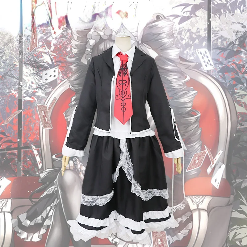 

Yasuhiro Taeko Cosplay Costume Danganronpa Celestia Ludenberg Wigs Woman Lolita Uniform Skirt Halloween Party Dress