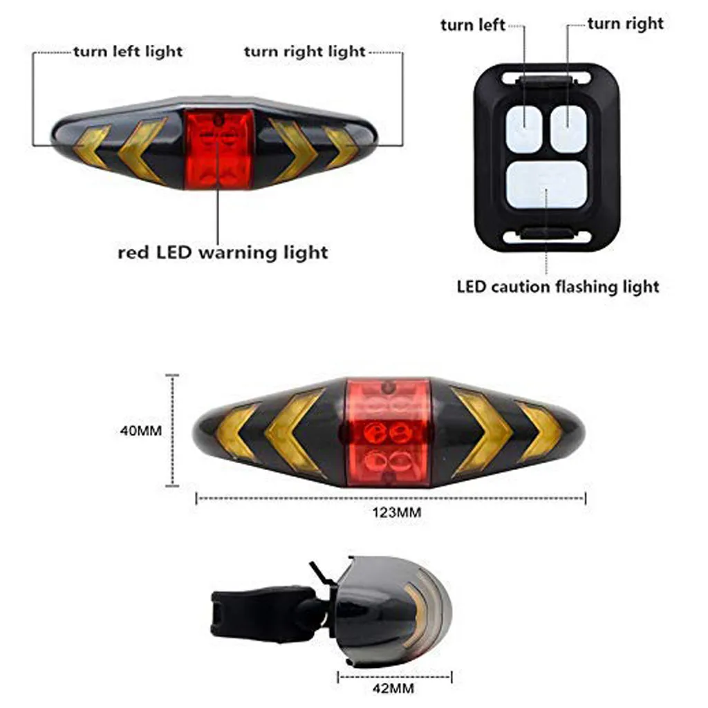 

Bike Turning Signal Wireless Remote Mtb Bike Taillights Cycling Lights Remote Control Led Warning Lamp Flashing Headlights #T3G