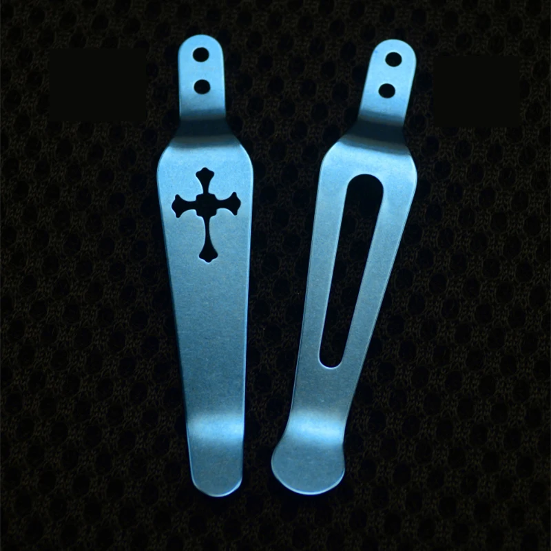 

Titanium Alloy Pocket Knife Back Clip for XM18 XM24 ZT Design 0055 0560 0561 0808 0450 0850 Durable EDC Knives Clamp DIY Tools