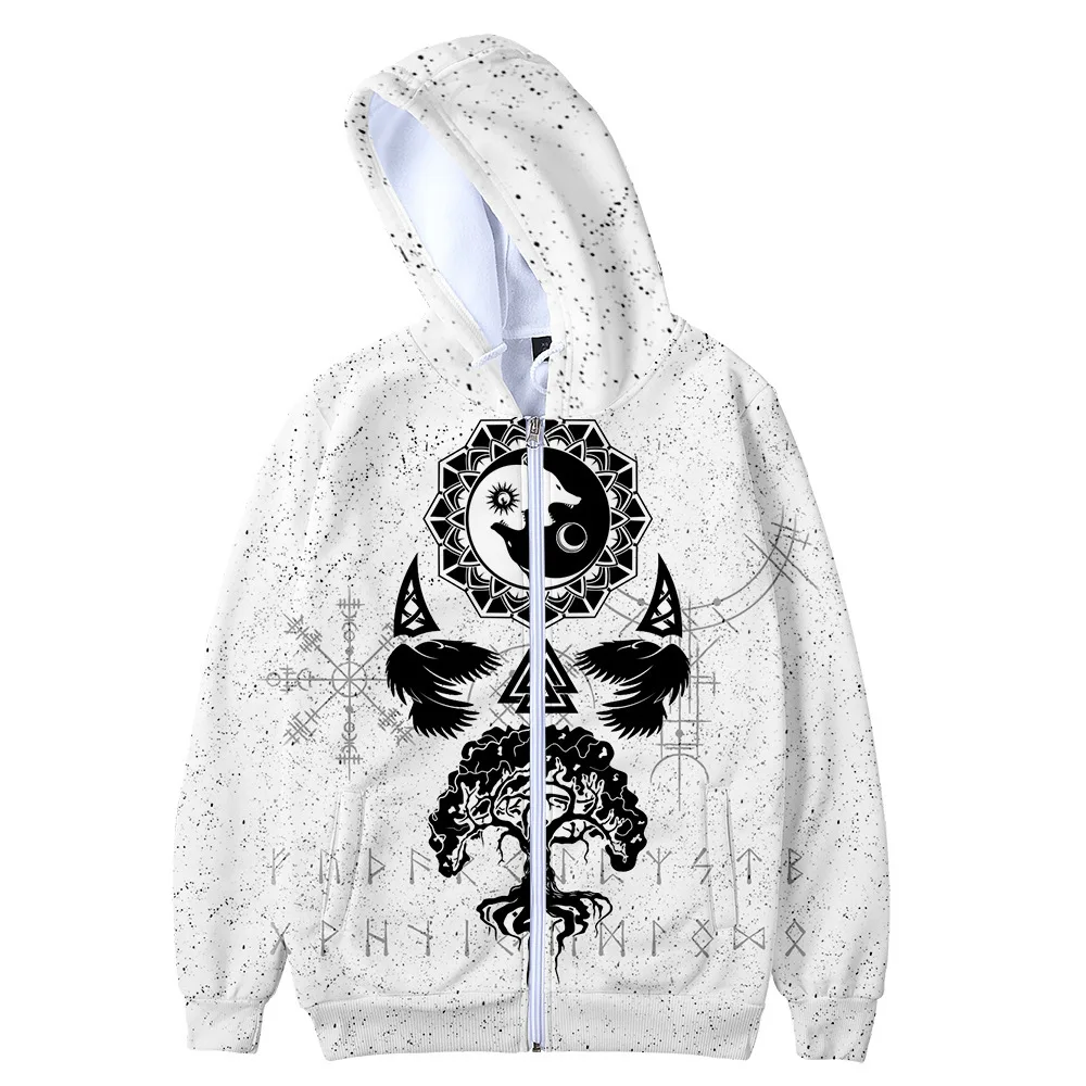 

Лидер продаж 2021, модная повседневная толстовка на молнии с цифровым 3D-принтом викингов, миф, для взрослых и детей