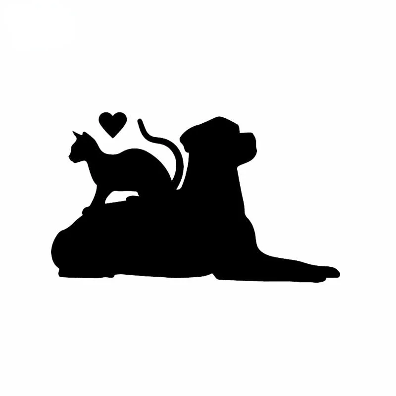 

Interesting Vinyl Decal Kitten Dog Labrador Pet Heart Car Stickers Funny Pattern Black/Silver KK13*10cm