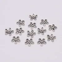 50pcslot 11 5mm 5 petals antique hollow out flower bead end caps findings for diy women jewelry making bracelet accessory