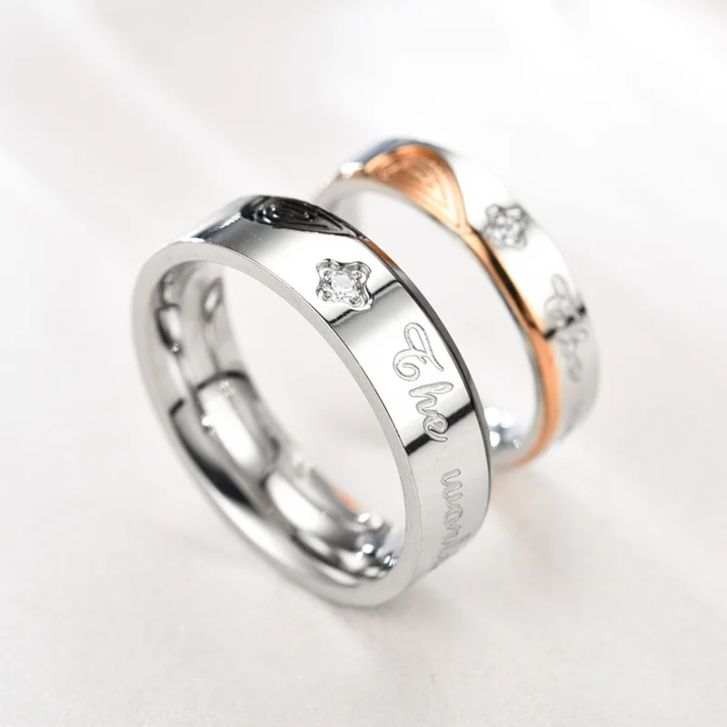 

Yoiumit Wedding Bands Ring for Women Men Jewelry Stainless Steel Engagement Ring Couple Anniversary Gift