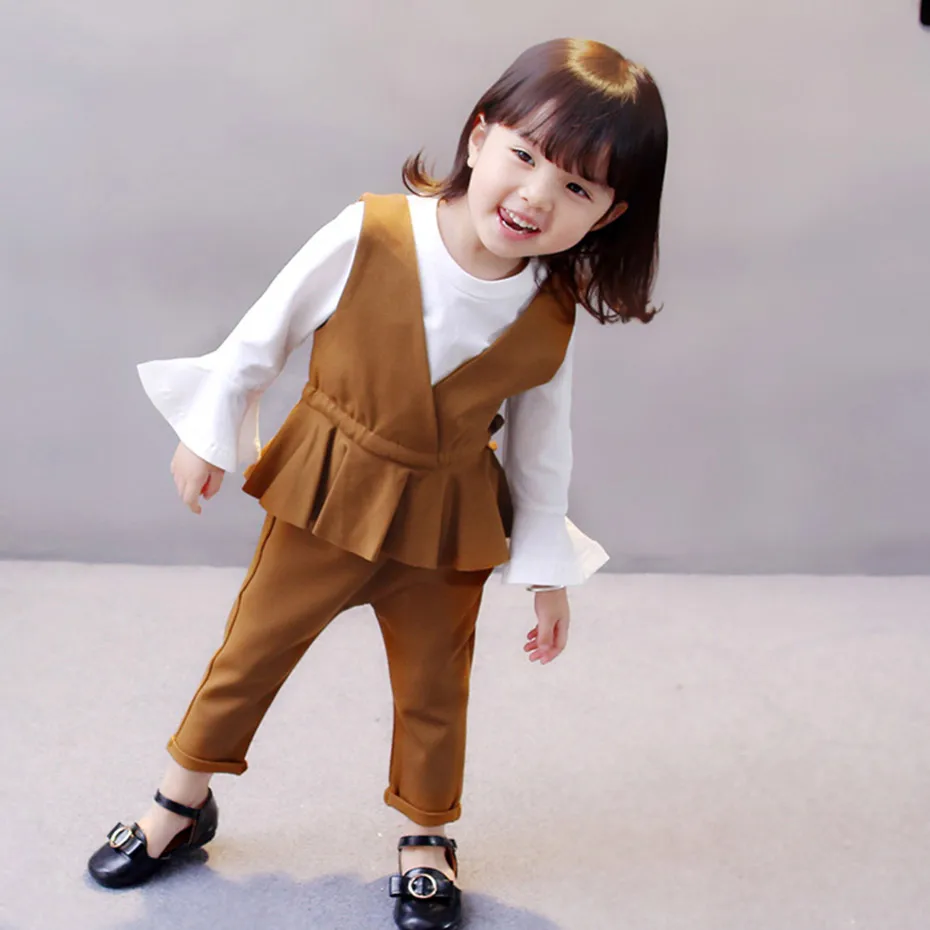 Детская одежда платье-майка для девочек штаны и футболка комплекты из 3 предметов