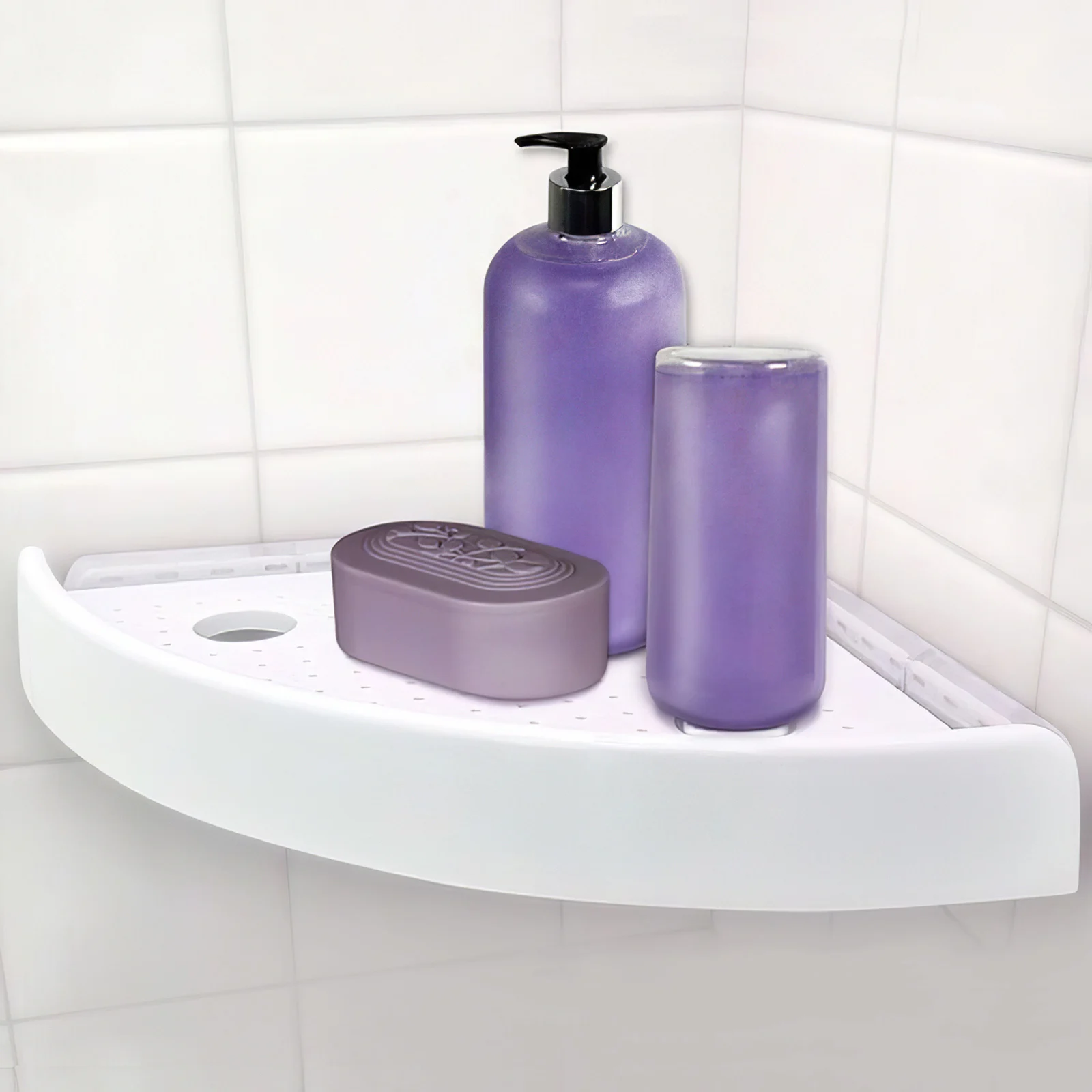 Треугольная товарная полка для настенных угловых Белый выдолбленные перфоратор