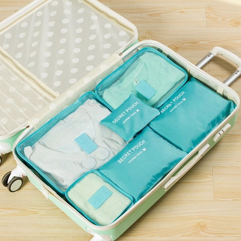 

6Pcs Waterproof Travel Clothes Storage Bags Luggage Organizer Pouch Packing Case