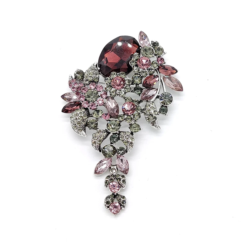 

PD BROOCH 2021 New High-end Exaggerated Brooch Pin Purple Color Brooch Wholesale Christmas Gift