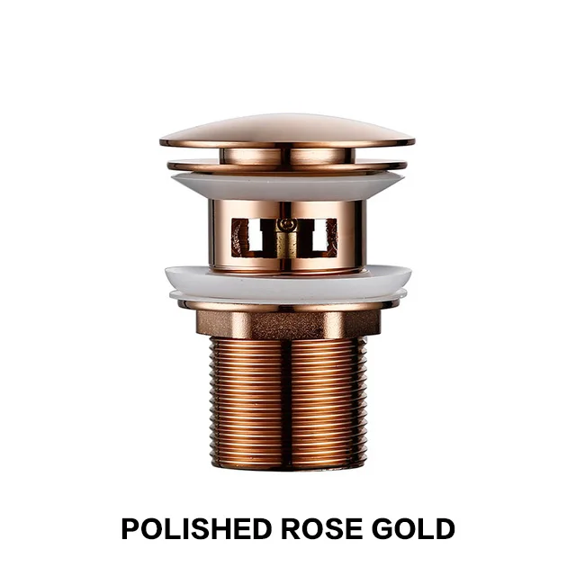 Polished Rose Gold Матовый Blalck Слив с переливом из нержавеющей стали слив раковины для ванной комнаты Аксессуары для ванной комнаты - Цвет: Polished Rose Gold