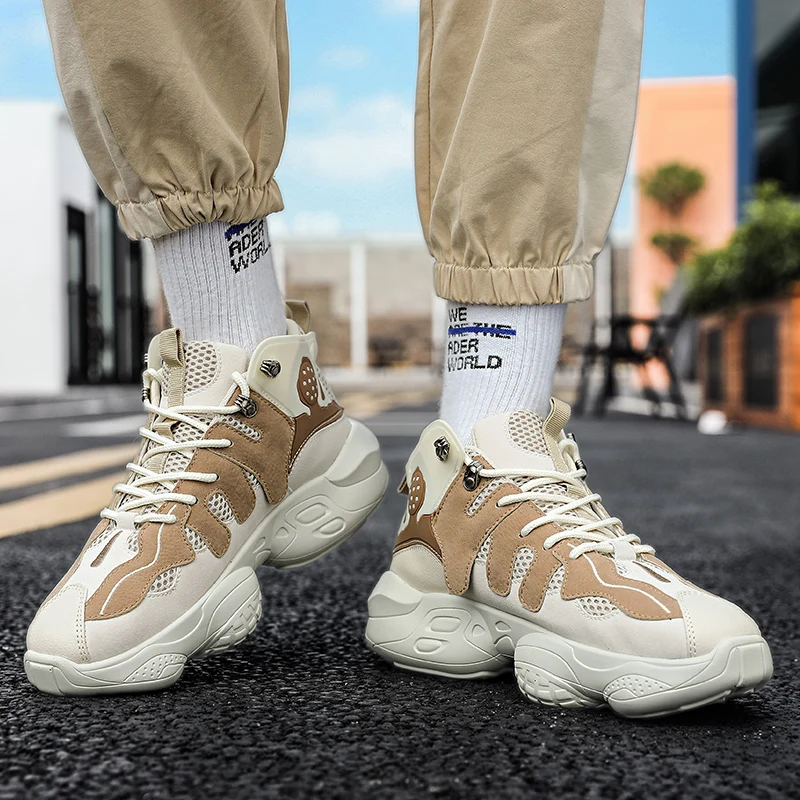 Новинка Осень-зима 2019 модная повседневная сетчатая Мужская обувь с высоким