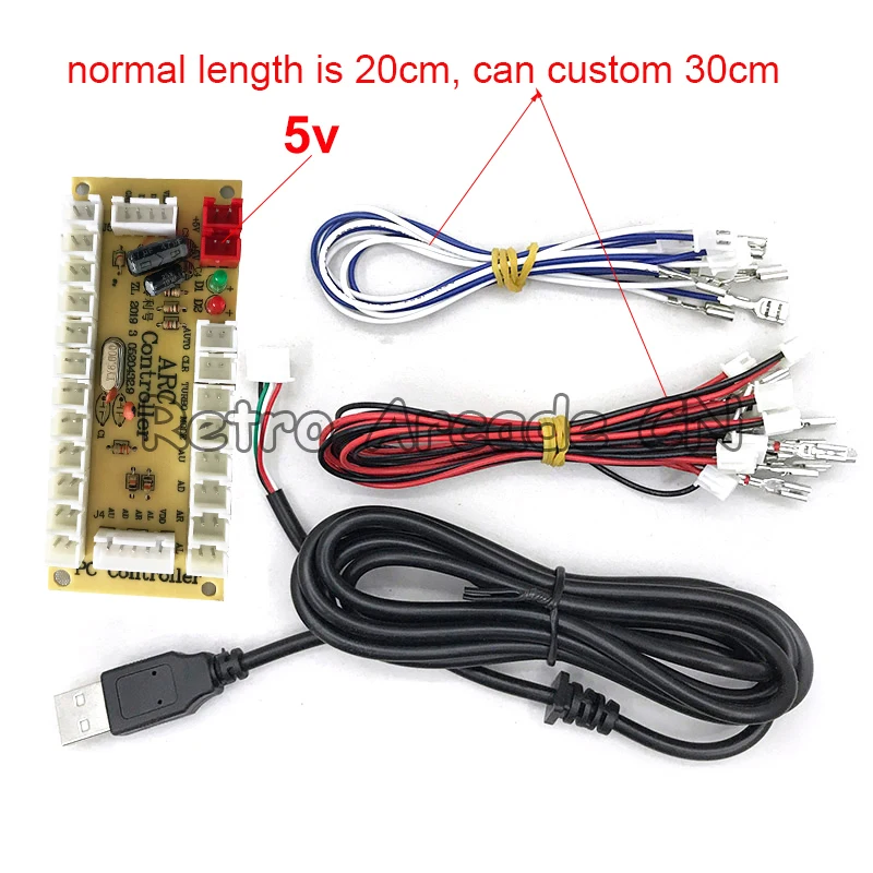 

2pin Zero Delay USB Encoder PC Joystick Button For MAME Fight Stick Controls DIY Arcade Game Kit Parts