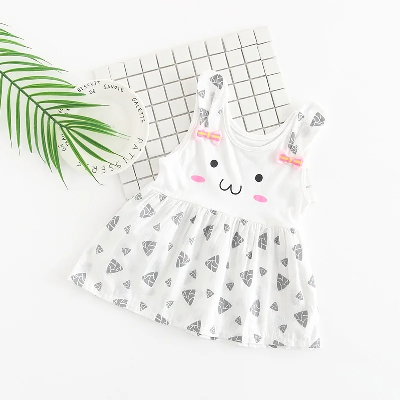 New Baby Girl Clothes Dress Casual Printed Patch Korean Summer Cotton Cute Soft Pretty Clothing Children Kids Dresses | Детская одежда