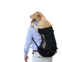 breathable backpack pet carrier bag for large medium dogs cats golden bulldog backpack adjustable front travel dog bag