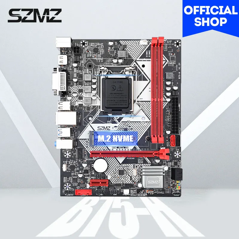 SZMZ b75 чипсет lga1155 розетка ddr3 B75H материнская плата с nvme m2.0 поддержка макс. 16 Гб