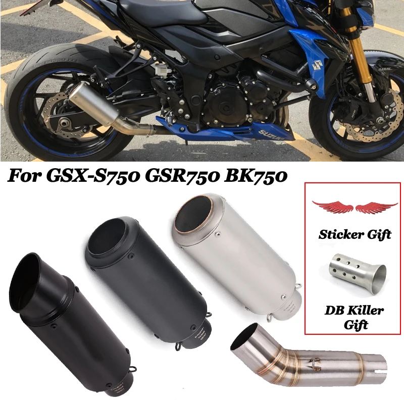 

Выхлопной глушитель для мотоцикла Suzuki GSX S750 GSX-S 750 GSR750 BK750 GP, углеродный глушитель для мотоцикла DB Killer Mid, соединительная звеньевая труба