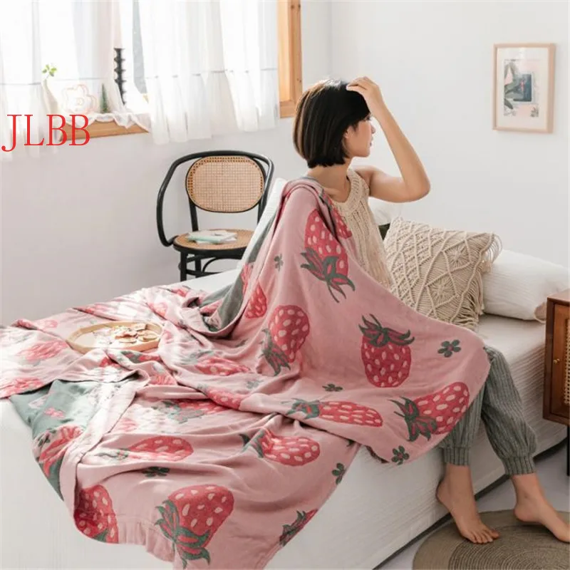 

Bamboo Fiber throw blanket soft cotton towel blanket summer cool quilt 150*200cm single cover AB side printed duvet bedspread