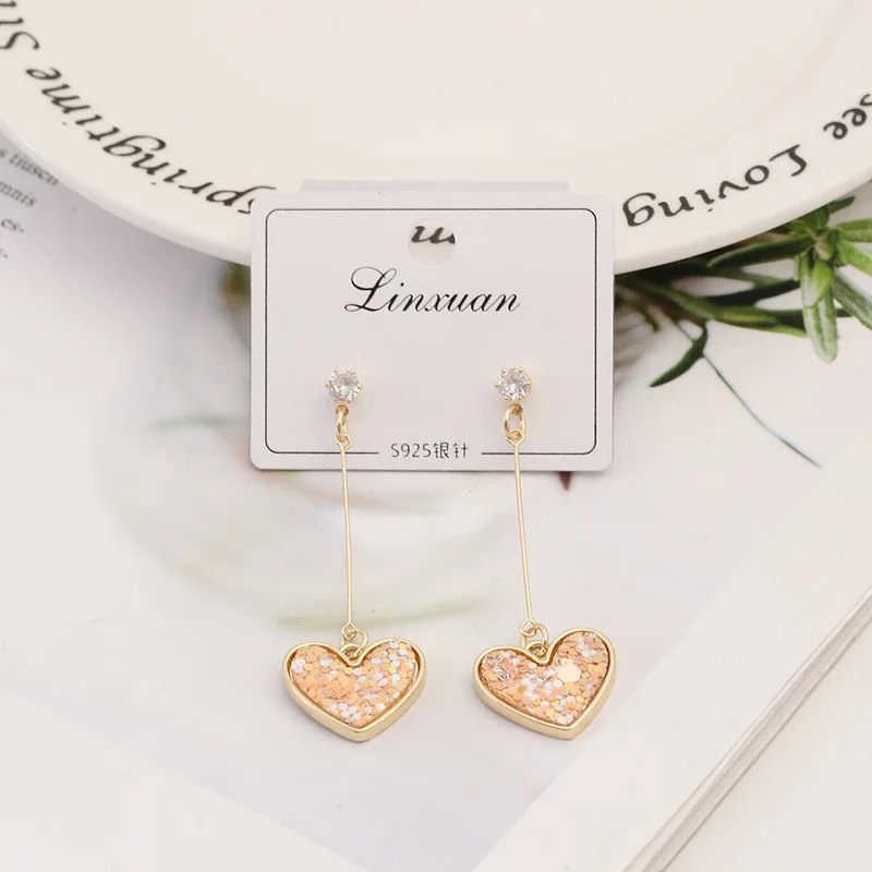 Женские серьги в стиле хип хоп длинные с кристаллами красного цвета