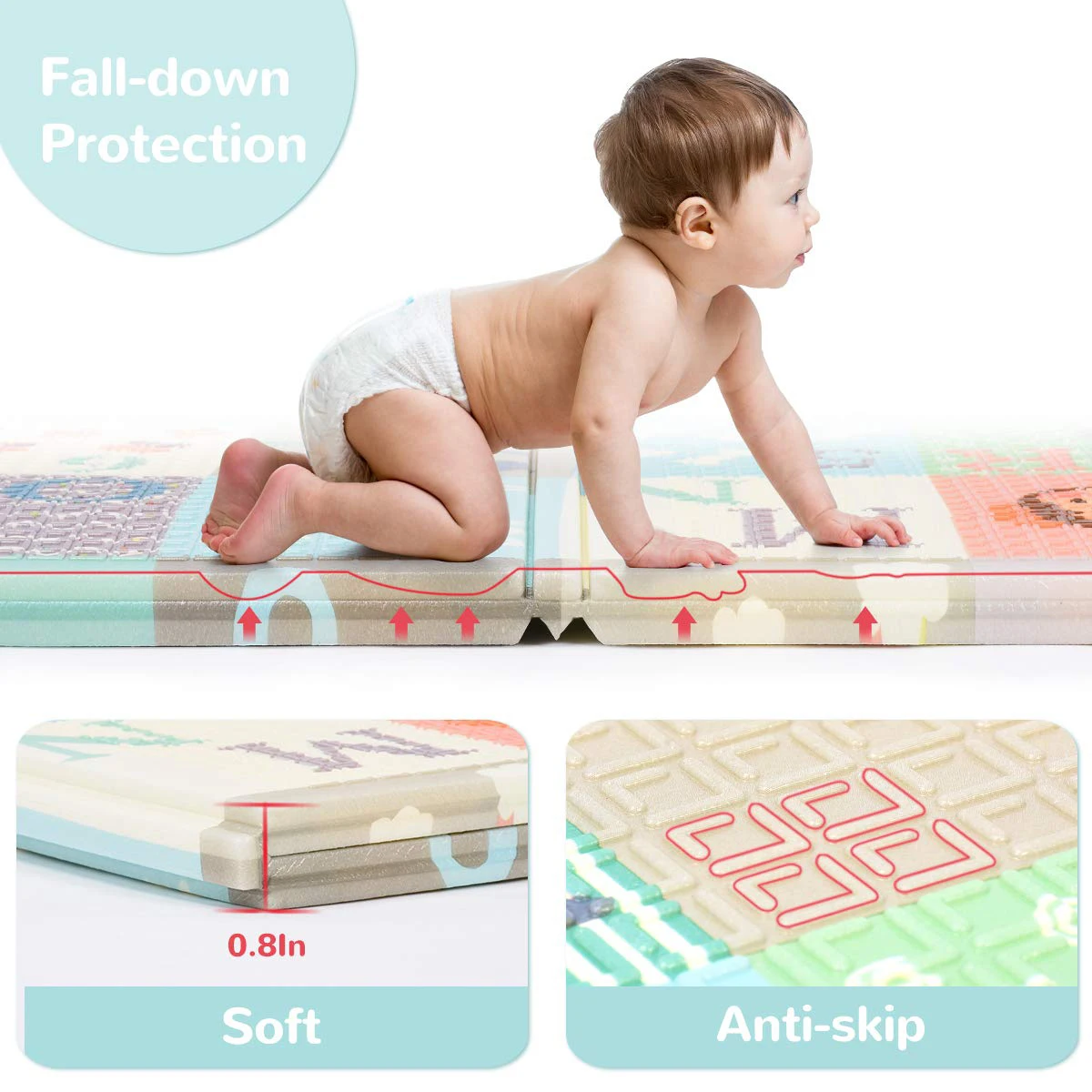 BEKOBABY 200*180*1 5 см складной XPE коврик для купания детские Нескользящие носки-Play