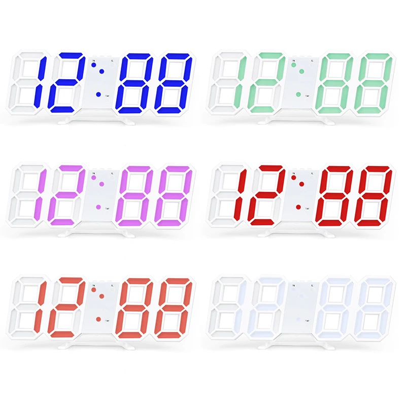 

3D LED Digital Clock Snooze Bedroom Desk Alarm Clock Electronic Clock Usb Wall Clock Calendar Neon Lights Home Decoration Gifts